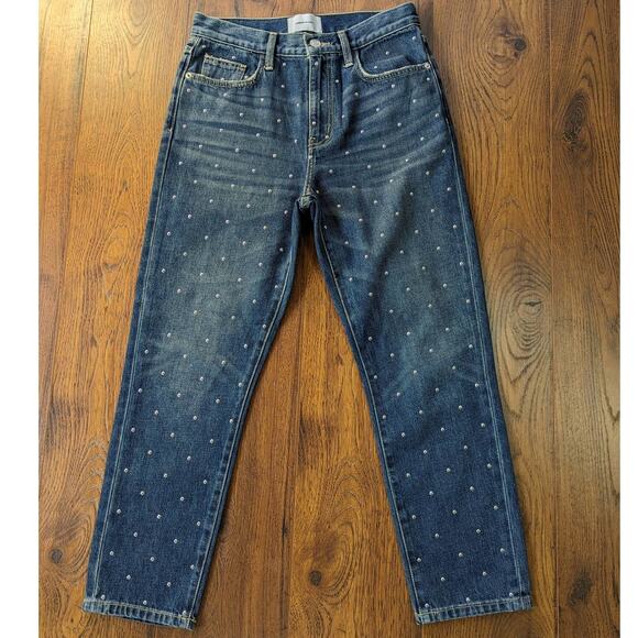 Current/Elliott The Vintage Cropped Slim Studded Jeans 27 - Picture 5 of 10